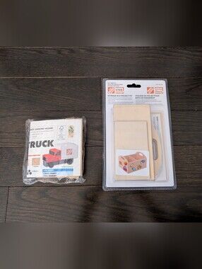 Home Depot Wooden Truck + Storage Box Craft Kits, Set Of 2